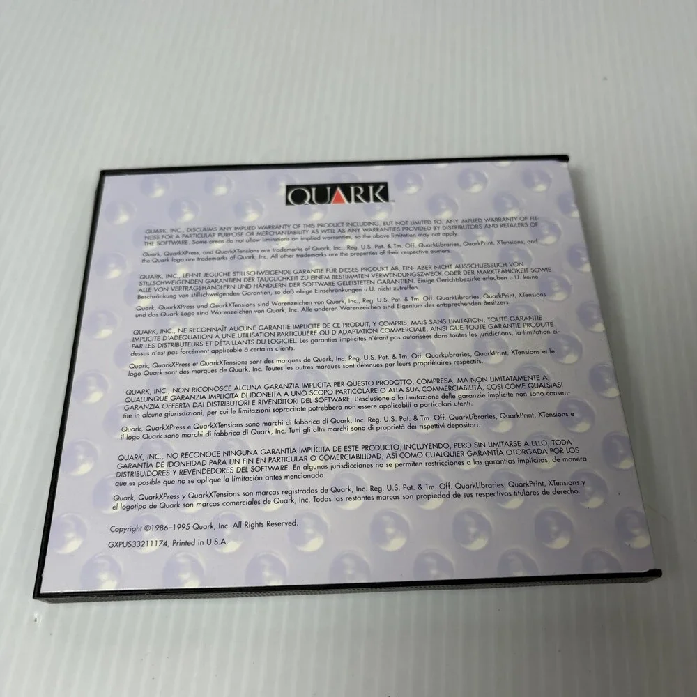 QuarkXPress 3.32 for Macintosh Power Macintosh CD & Floppy Disks Vintage